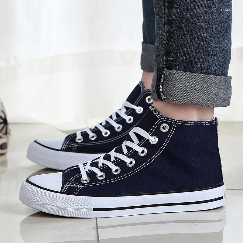 Casual Shoes Canva Men's High-Top Sneakers 2025 Style Versatile Korean HarajukuWomen's Trendy Rubber Leather Footwea