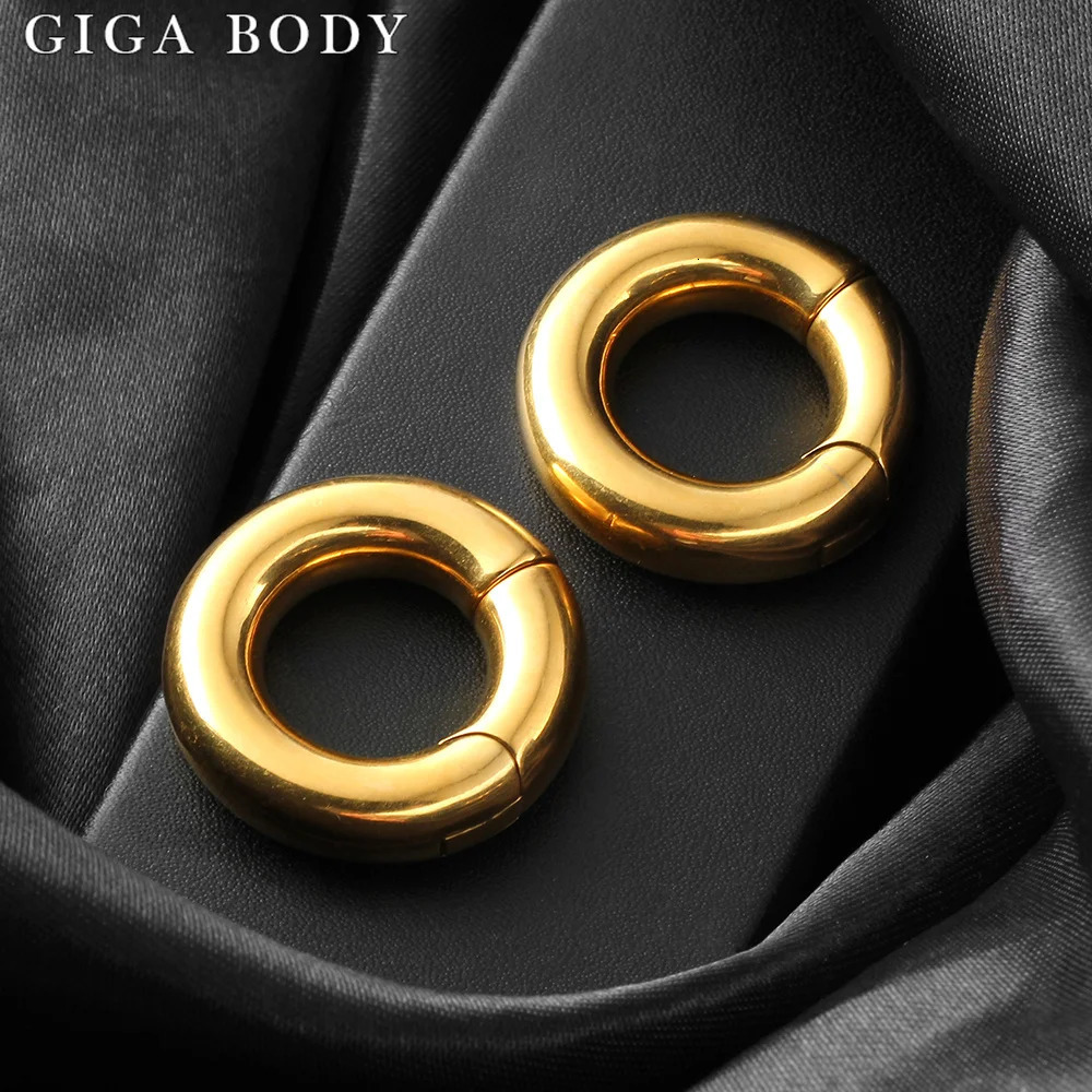 Giga 2PCS Fashion Ear Hoop Weights Hanger Gauges Plugs Expander 316L Stainless Steel Magnetic Piercing body Jewelry 8mm 0G 250403