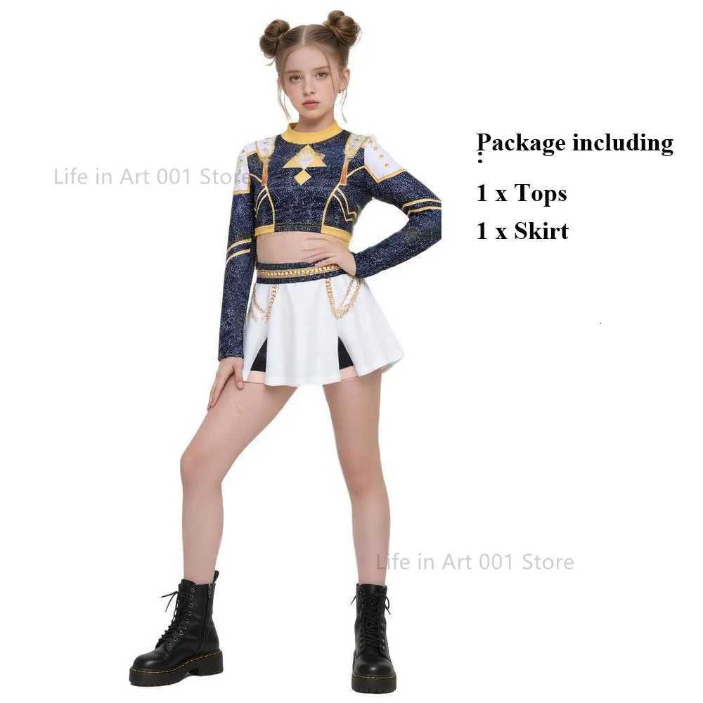 Girls Kids 3D Print Huntrix Rumi Mira Zoey Cosplay Black Stage Costume Set Kpop Demon Hunters Suit Child Halloween Party Outfit W251107 - view 5