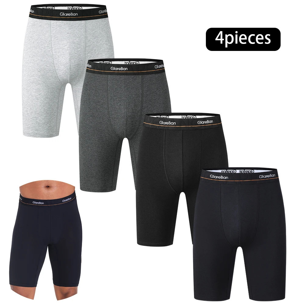 4pcs Pack Long leg Cotton Boxer Men Underwear Male Panties And Underpants For Homme Set Shorts Box Slip Briefs Soft 251106