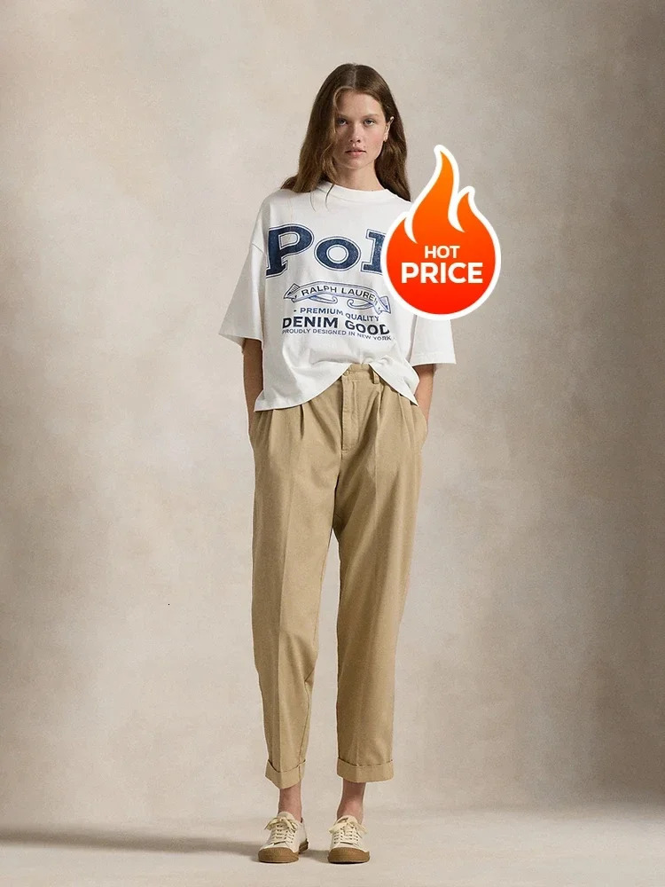 25 year early spring cotton knitted Tshirt summer classic letter trend short sleeved loose womens top 250407