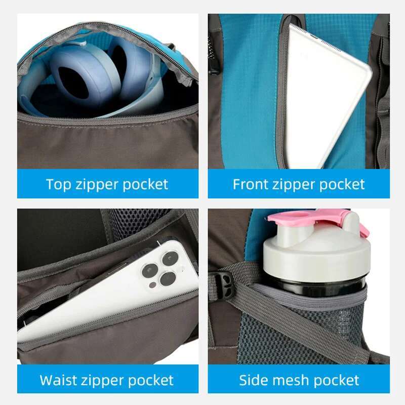 70L Camping Backpack Large Capacity Hiking Travel Outdoor Sports Waterproof Trekking Climbing Mountaineering Double Shoulder Bag