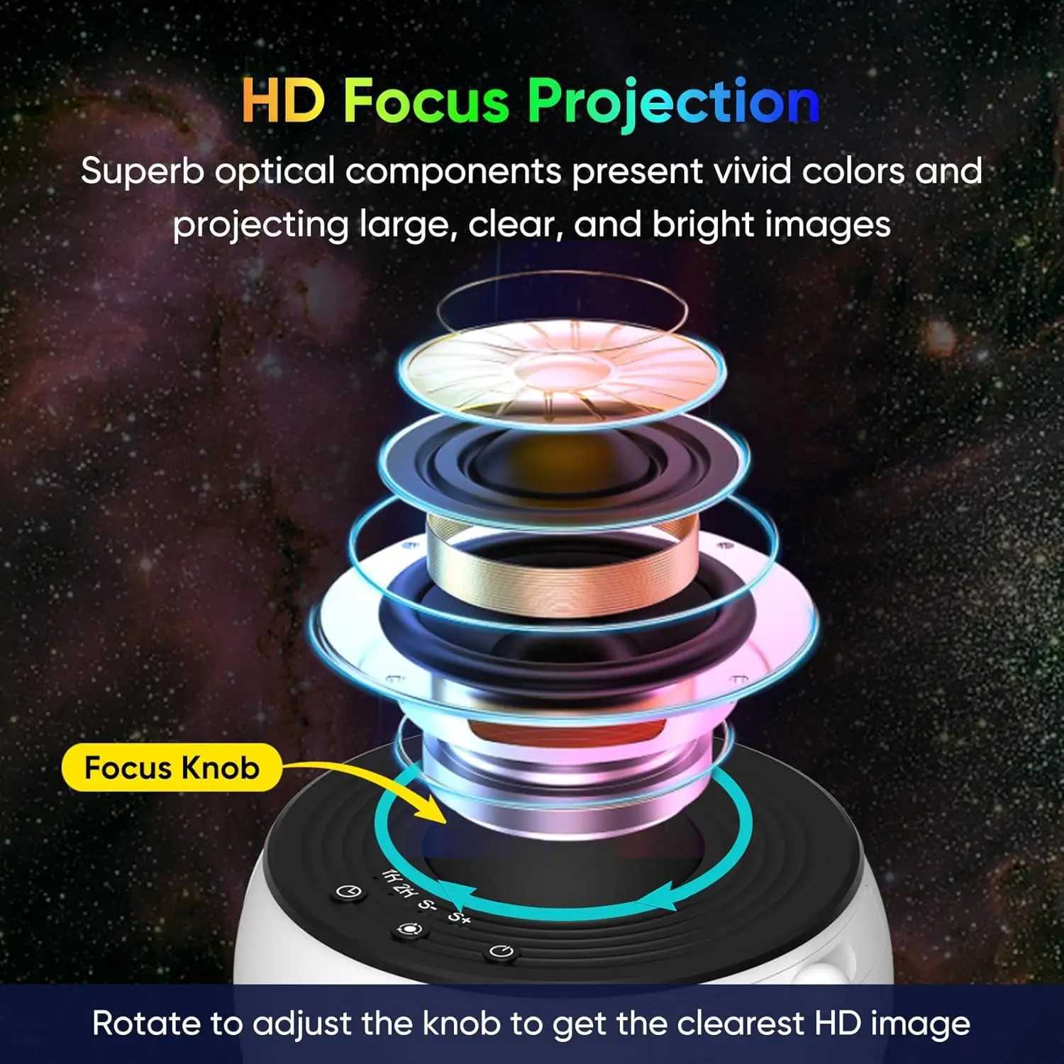Galaxy Projector for Bedroom HD Image Star Projector Adjustable Galaxy Light Knob 13 Film Discs Planetarium Projector for Ki W251107
