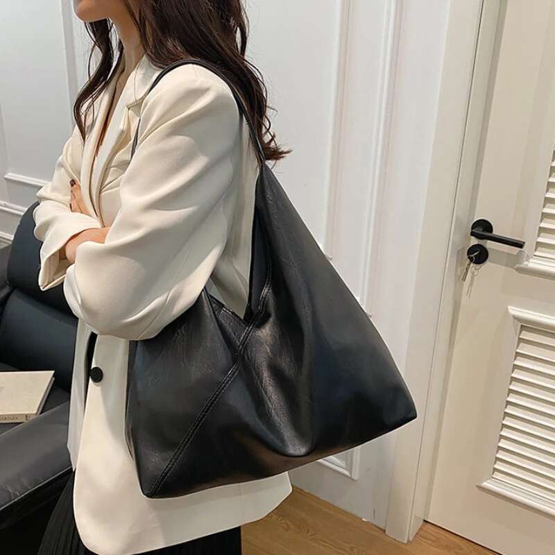 Leather Fashion Design Shoulder For Women 2025 Tend Female Simple Big Underarm Hobo Bag Handbags And Purses