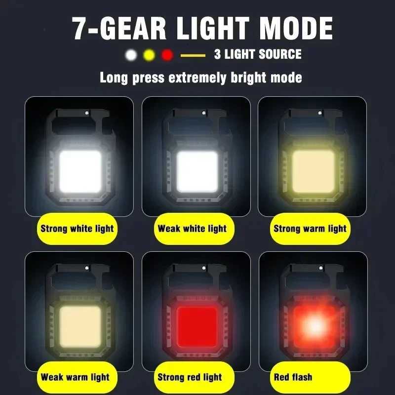 Heinast Mini LED Flashlight Magnetic COB Outdoor Camping Pocket Work Light 800 Lumens USB Rechargeable 7 Modes SpotlightsW251106