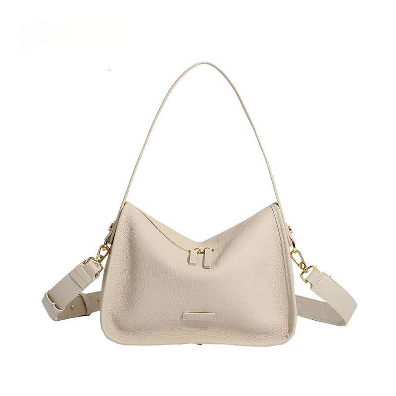 New Lady Versatile Genuine Leather Handbag Fashion Solid Color Female Single Shoulder Bags Women Commute Underarm Messenger Bag