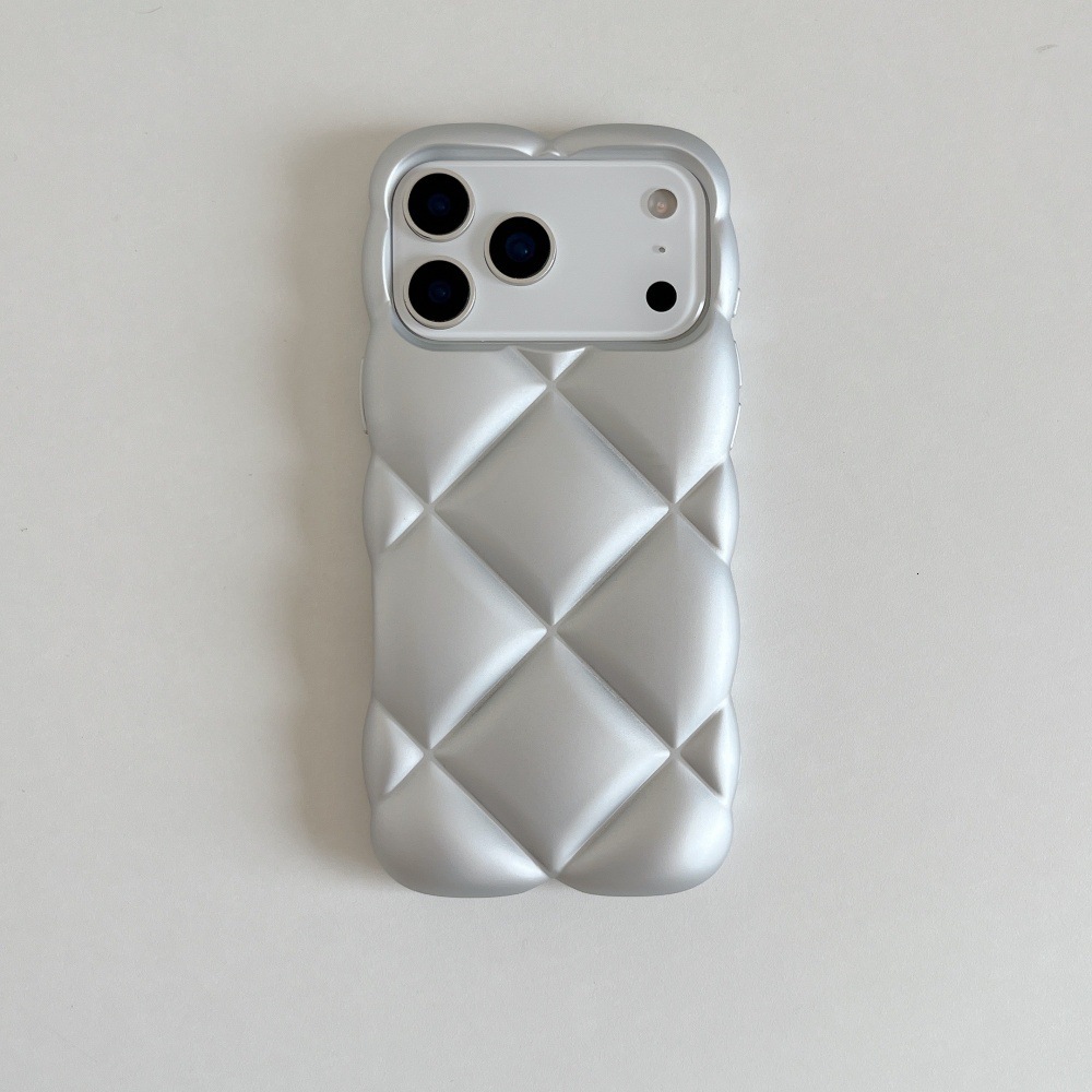 Leather Diamond Pattern Phone Case Compatible with iPhone 17/16 Pro Max Solid Color Protection Same as 15/14 Pro