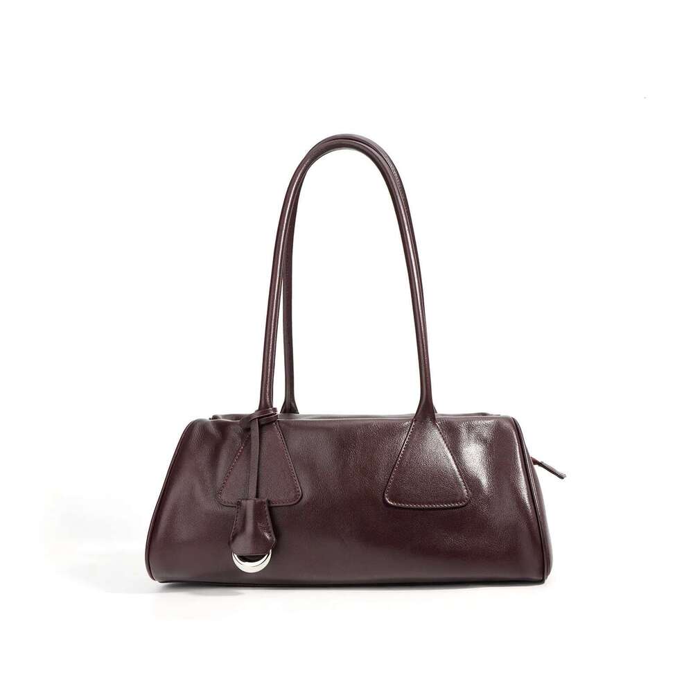 Genuine Leather Women Shoulder Armpit Vintage Brown Baguette Designer Brand Ladies Handheld Black Bowg Bag