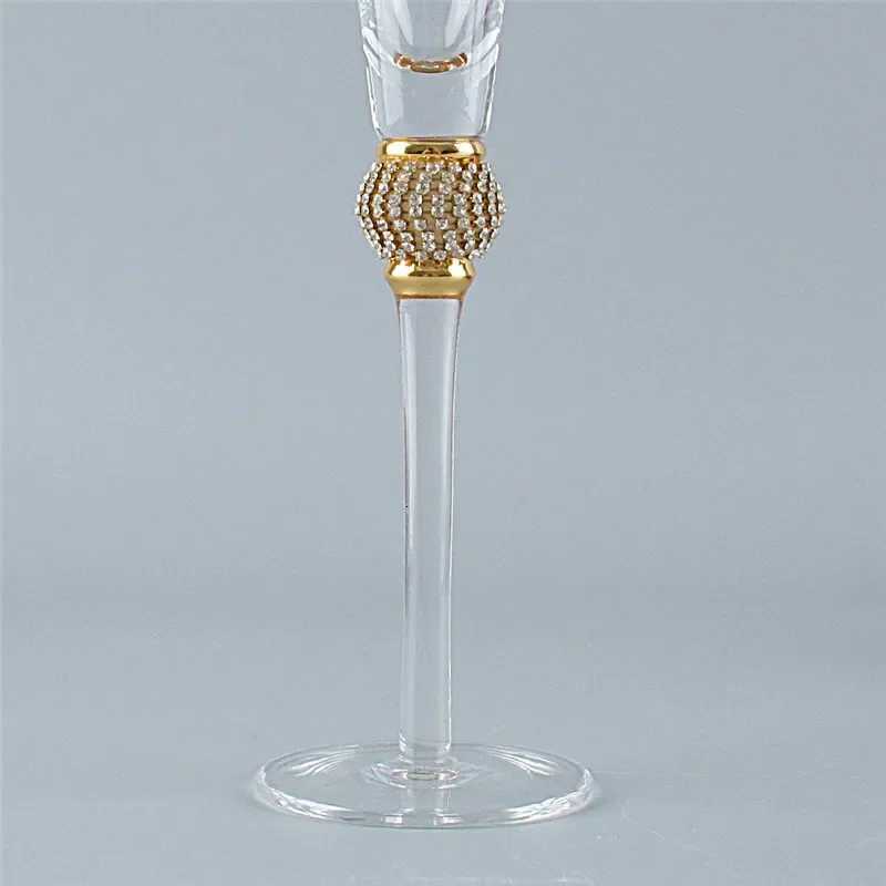 2Pcs/set Phn Penh Champagne es Inlaid Diamond Wine Weddeing Party Crystal Goblet Cocktail Drinkware Gifts H251107
