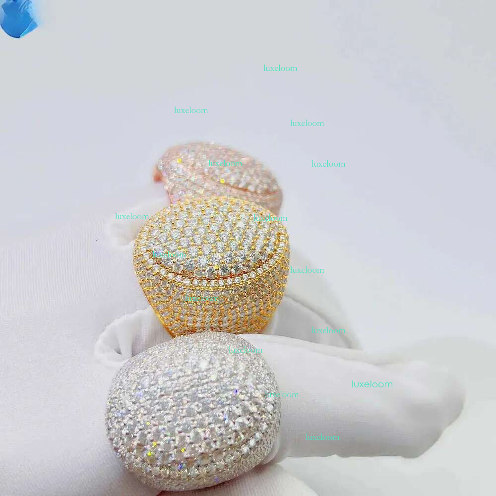 Hip hop jewelry Fashion rapper custom shining sier men crushed ice moissanite ring