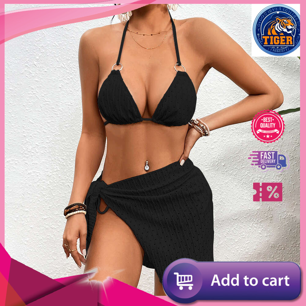 Ddmytiger Beach Sexy Bikini Special Fabric Internet Celebrity New Split Three Piece Outdoor Vacation Swimsuit H