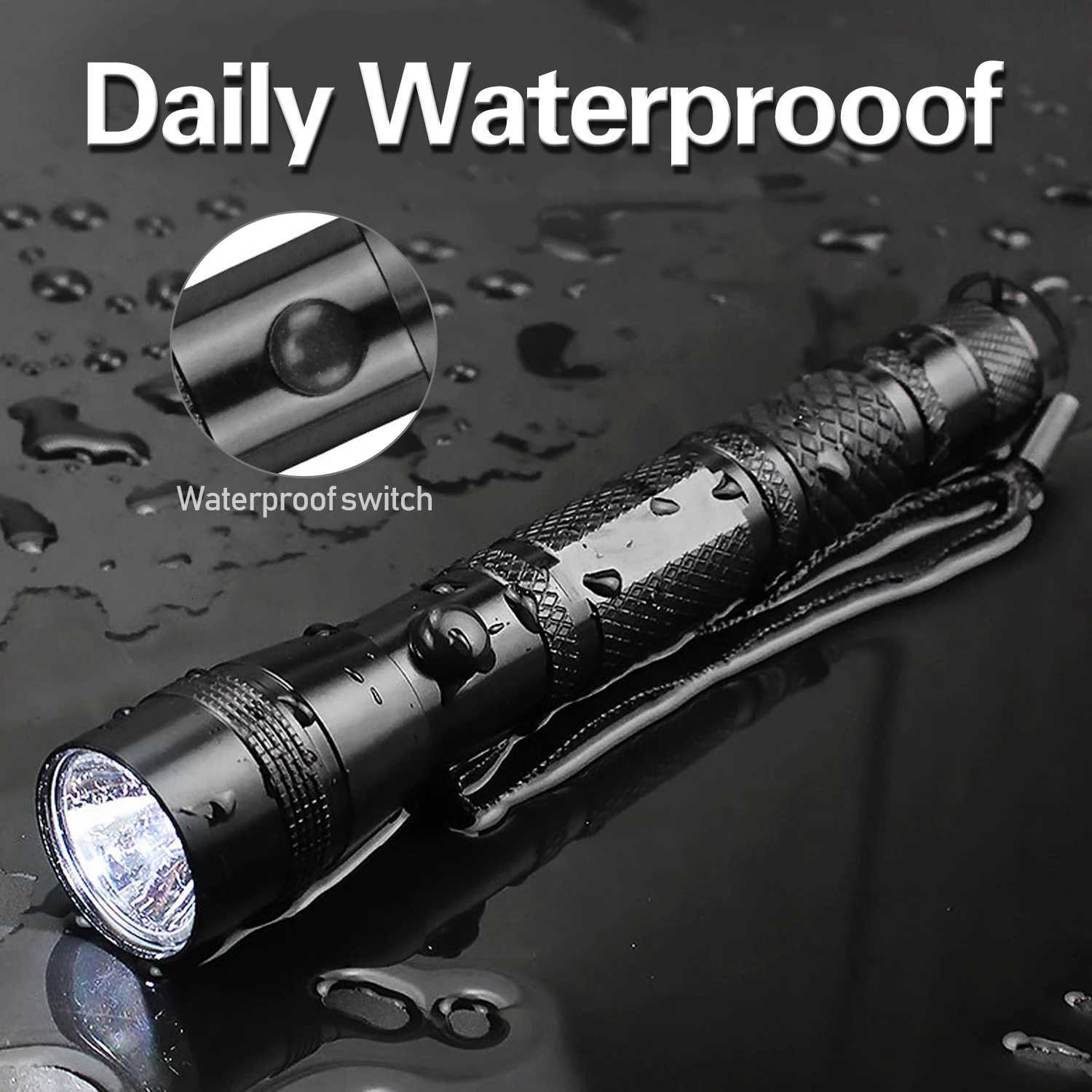 Mini Flashlight Portable Home Pocket Hiking Travel Work Light Emergency Lighting Lamp AA Battery Outdoor Waterproof LanternW251106