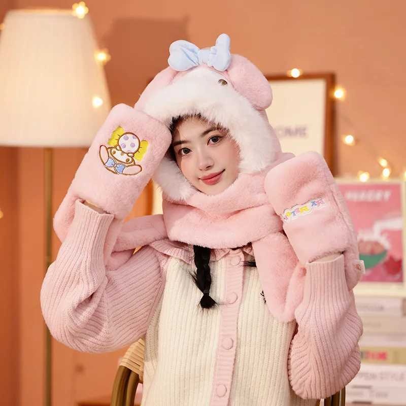 Child Hat Cute Cartoon Girly Heart Kuromi Hello Kittys Cinnamoroll My Melody Autumn Winter New Keep Warm Kawaii Anime L251107X93F