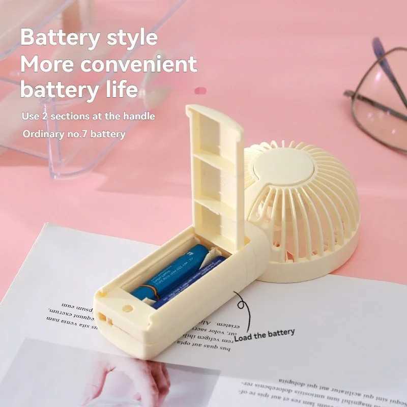 New portable mini fan small handheld fan battery version 1-speed air cooler fan suitable for offices outdoor travel camping W250403