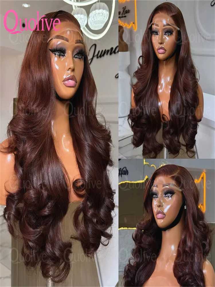 13x6 Chocolate Brown Hd Lace Front Human Hair Wigs Body Wave Human Hair Wig 30 36 Inch 13x4 Colored Human Hair Wigs For Women W251107