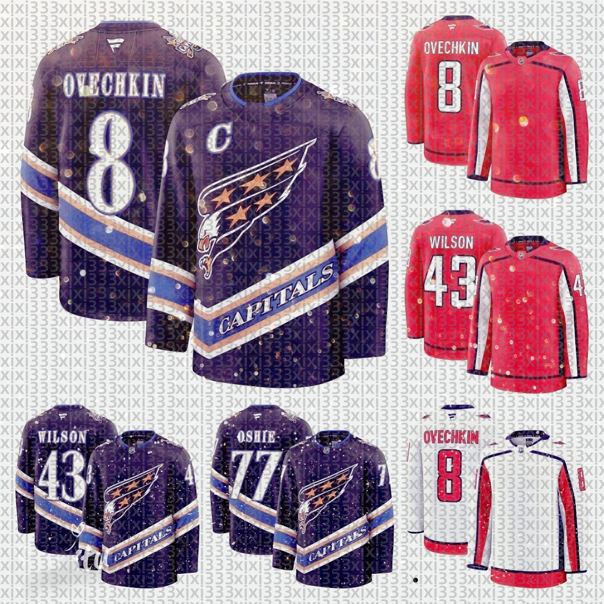 2026 Capital Hockey Jersey Dylans Strome Alex Ovechkin Aliaksei Protas TJ Oshie Sonny Milano Rasmus Sandin Max Pacioretty Hendrix Lapierre Nic Dowd Fehervary