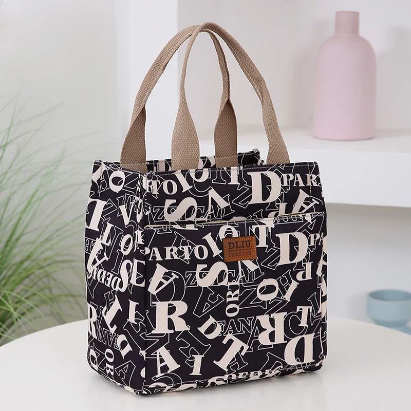 thick nylon fabric handbag portable sun storage bag for mothers daily work lunch box bench 250401