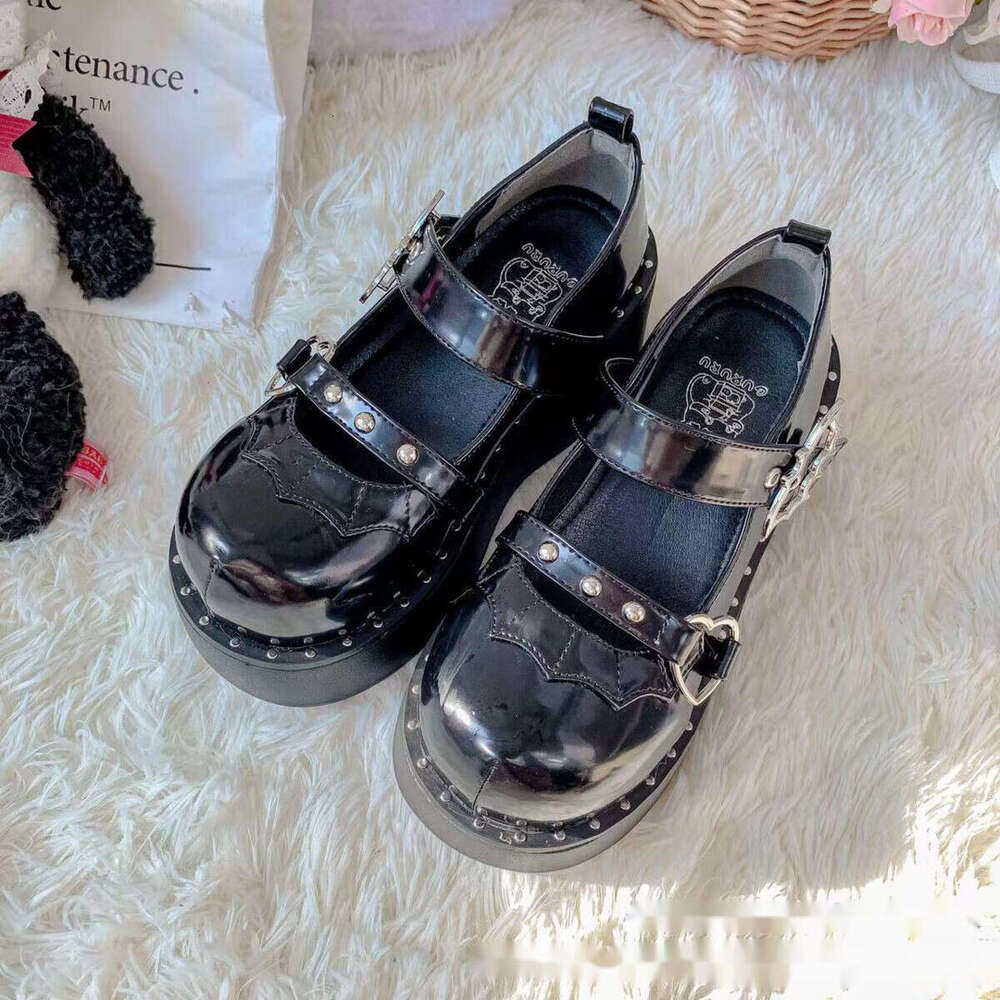 Mary Jane 2022 New Round Toe Thick Sole Large Size British Small Leather Heightened Cake Women's Shoes