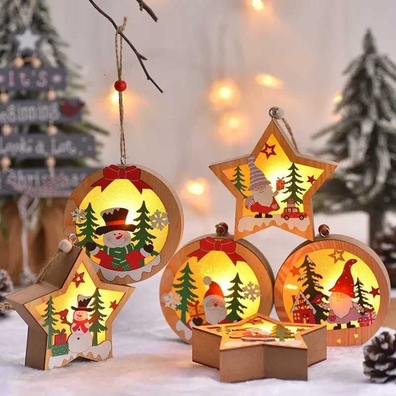 Christmas Decorations LED Night Light Luminous Christmas Tree Pendant Santa Claus Snowman Pendant Ornament Xmas Night Lights W251107