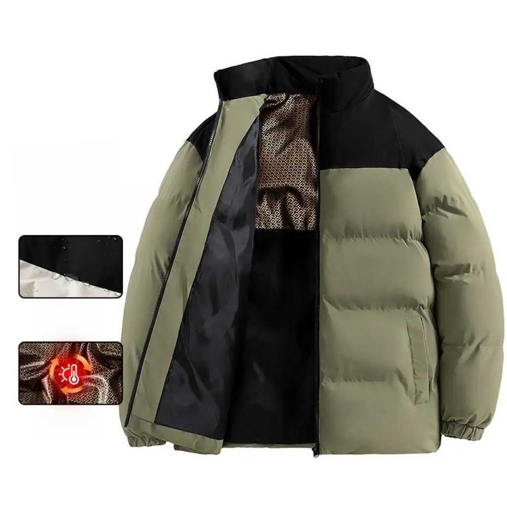 Mens Black Gold Bread Padded Jacket Stand Collar Cotton-Filled Clothing for Couples Womens Equivalent Direct PurchaseT251107