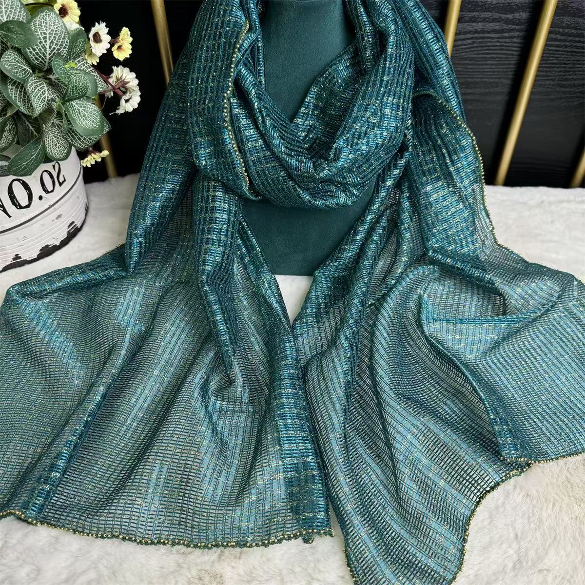 T429 new linen winter versatile silk scarf spring and autumn shawl thin scarf long silk sunscreen scarf