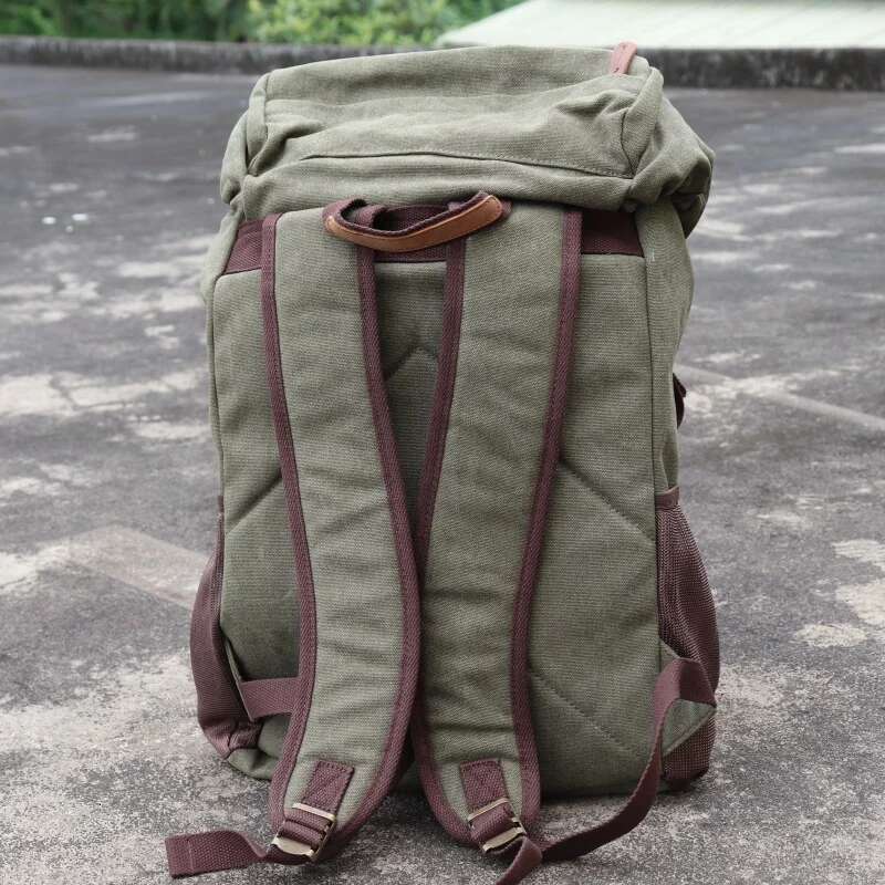 Men's Casual Canvas Backpack Laptop School Bag Large Capacity Practical Trvel Outdoor Mountain Climbing Hiking Rucksack