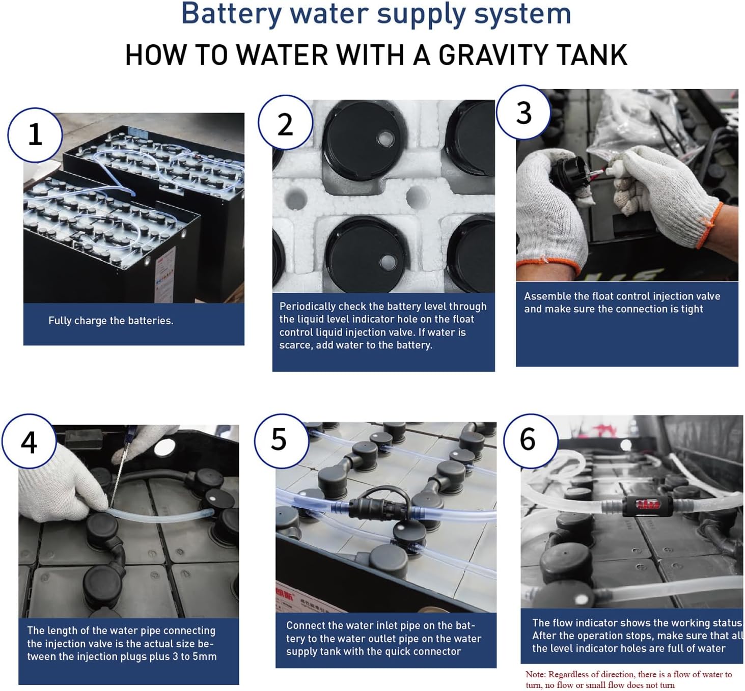 80V Battery Watering System Kit - Forklift, Golf Cart Battery Filler - Single Point Watering System