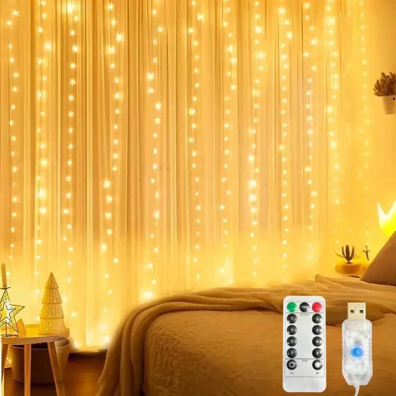 USB Christmas LED curtain lights indoor fairy curtain lights suitable for bedroom background windows holiday lighting W251107