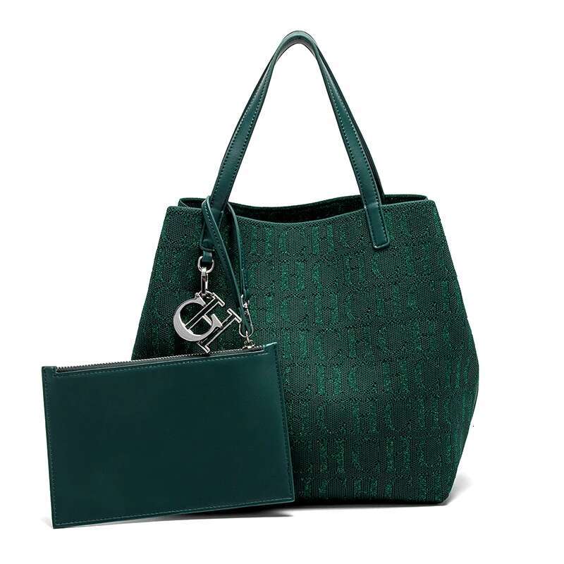 CH Shoulder Simple Solid Colour Letter Print Design Tote Large Capacity Daily Commuter Bag Ladies Crossbod