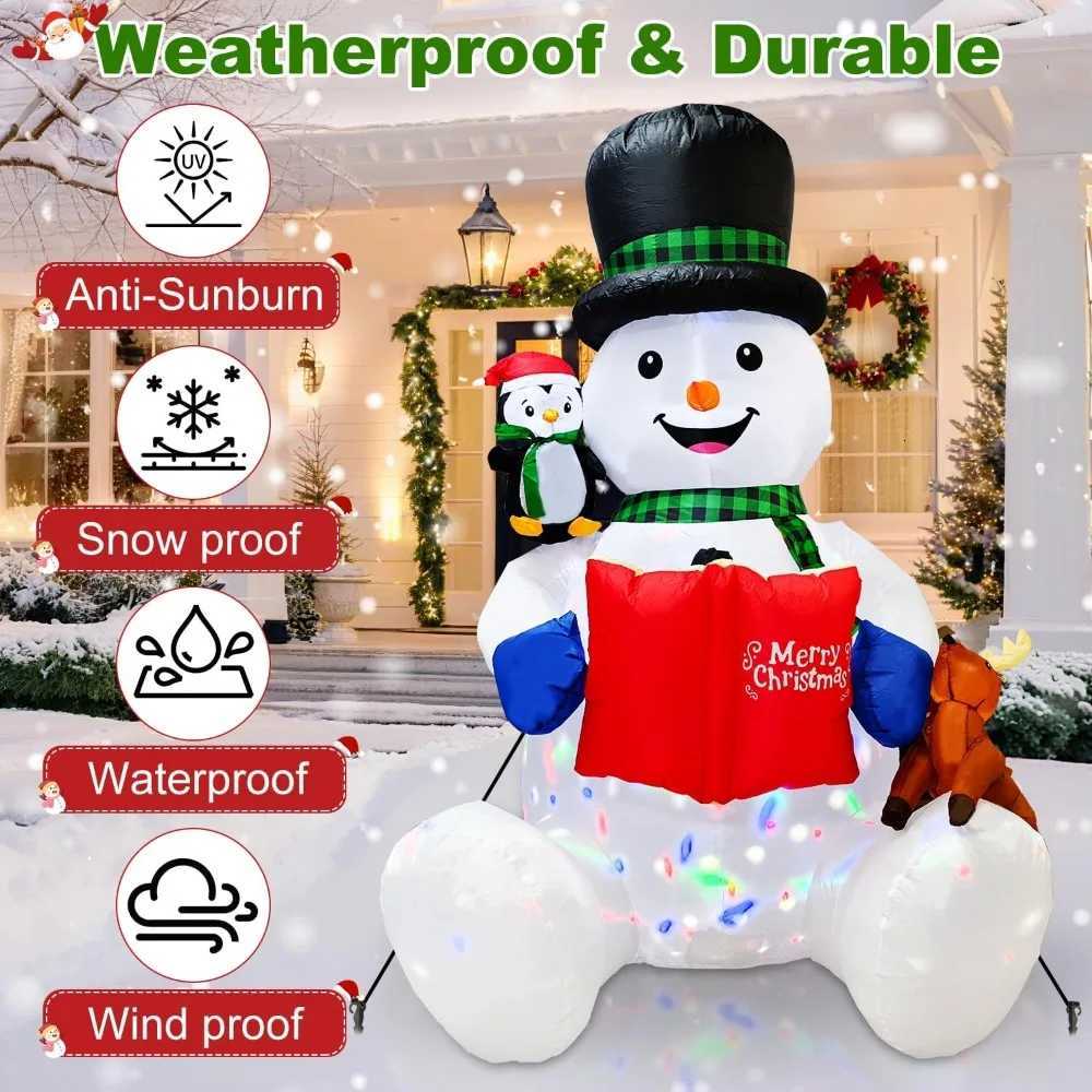 7FT Inflatable Christmas Snowman Built-in White LEDs Christmas Blow Up Yard Decorations Xmas Inflatables Outdoor Decorations f W251107