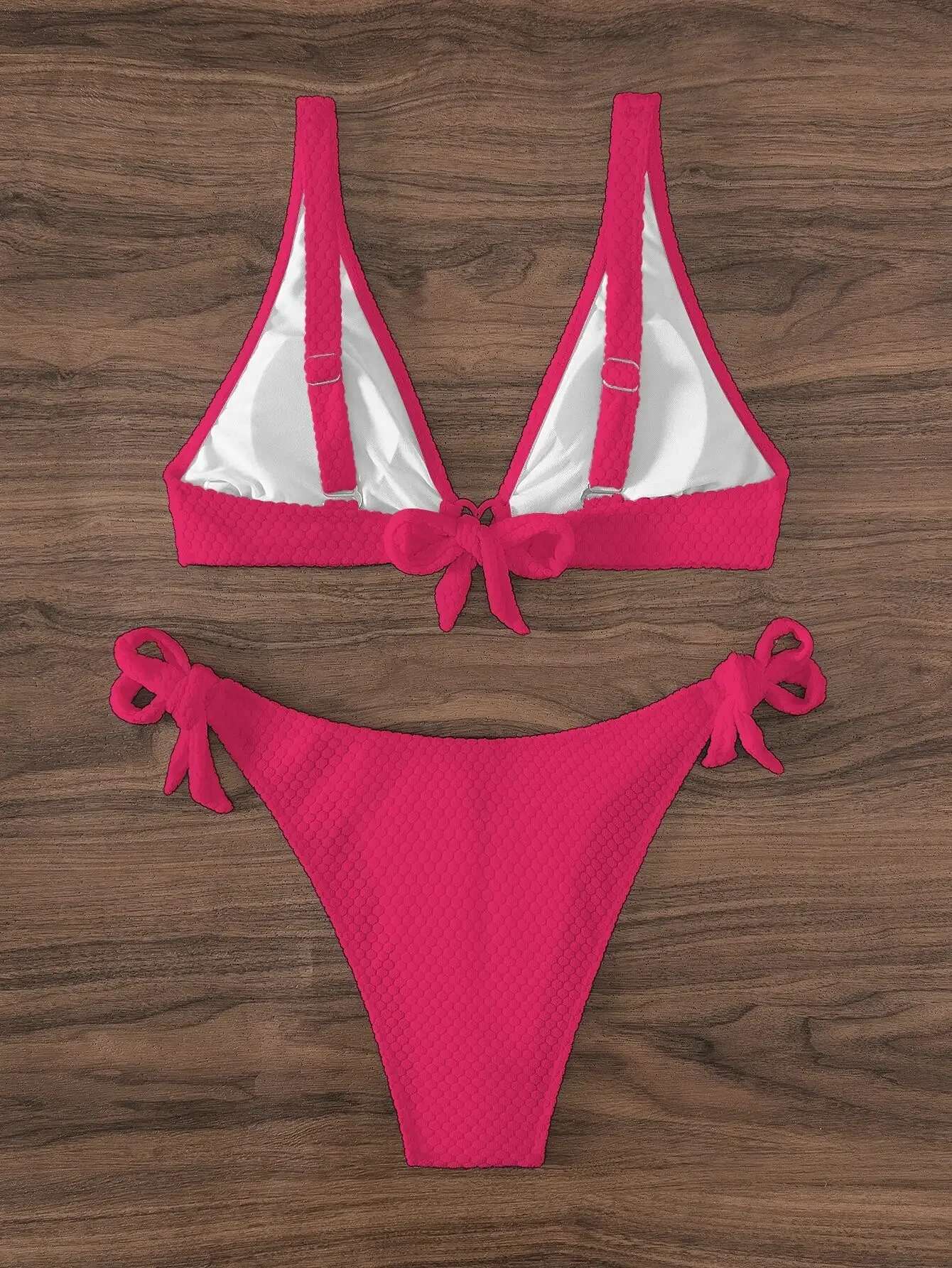 Dongdumaoyi Sexy Heart Designer Bikinis Sets Women Hot Pink White Push Up Tie Side Thong Swimsuit Summer Bathing Suit Micro Swimwear