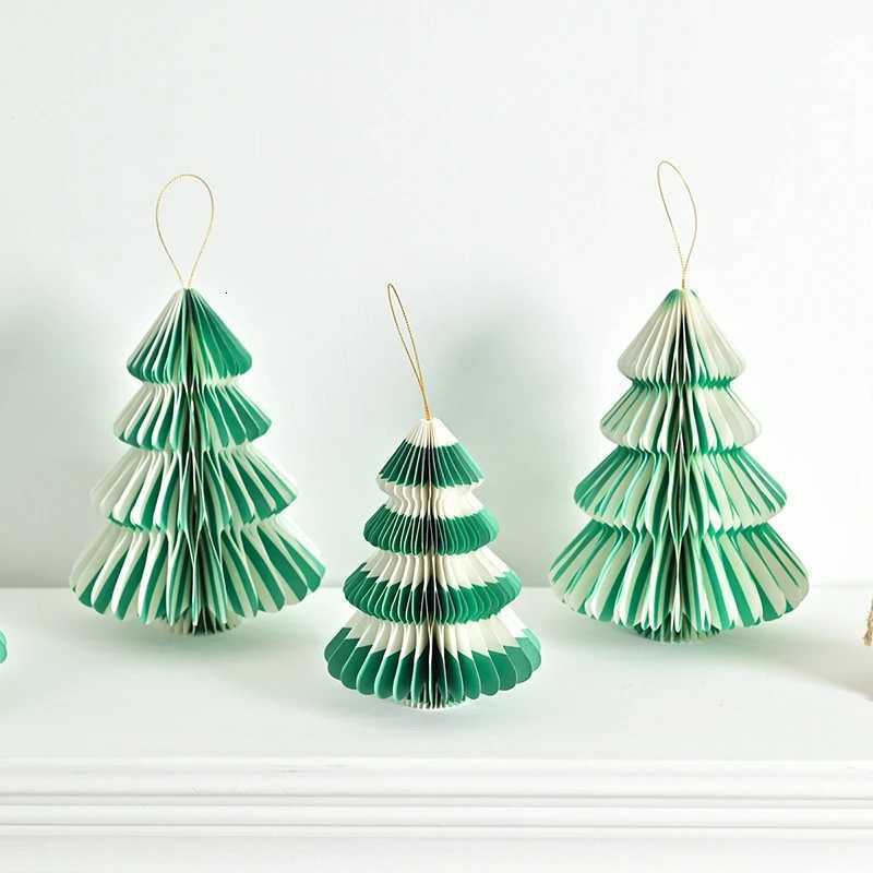 Christmas Tree Pendant 3D Honeycomb Hanging Decoration Xmas Tree Ornamnet Party Festival Desktop Props 2026 Navidad Decor W251107