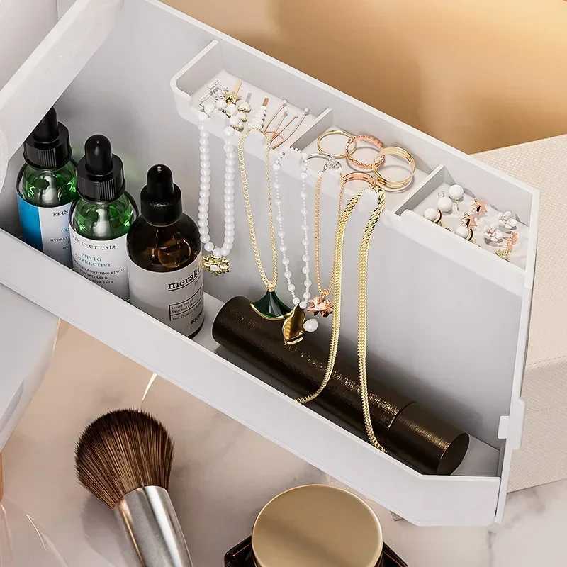 Cosmetic Storage Box Makeup Box Large Capacity Dustproof Desktop Drawer Make Up Drawer Container Jewelry Lipstick Boxs Organizer J251115