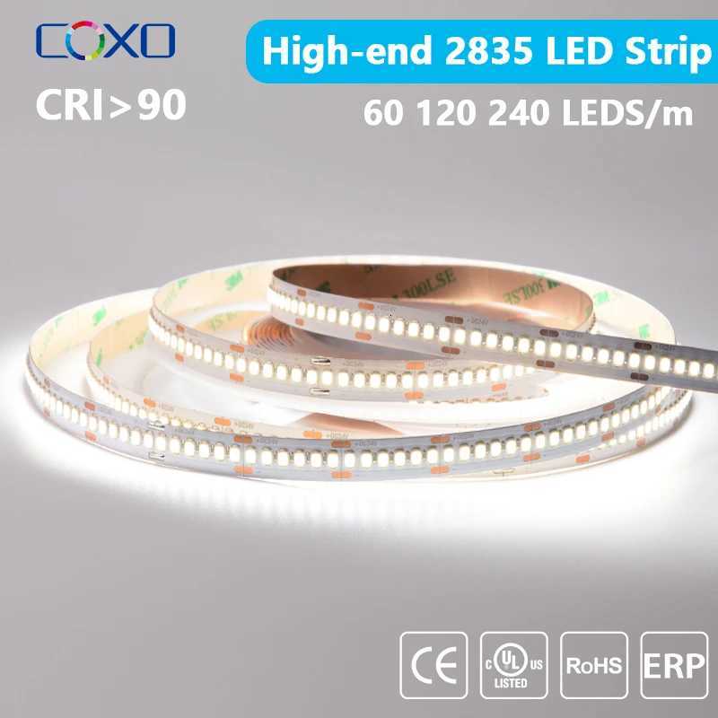 5m High-end 2835 LED Strip Light 60/120/240 LEDs/m 164ft Flexible Ribbon Led Tape RA90 SMD2835 Led Lights 3000K-6000K DC12V 24V W251107