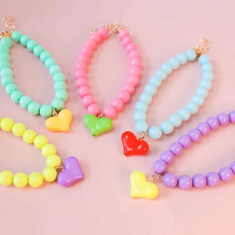 High Quality Party dog accessories custom pet supplies Pinkycolor plastic cat necklace pearl dog necklace puppy bib size animal necklace T250407