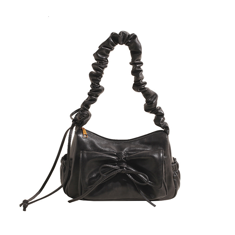 2025S Designer Women S Bag Pleated Armpit Women S New Fashionable Commuting Shoulder Bag High End Sense Niche Bow Crossbody Bag