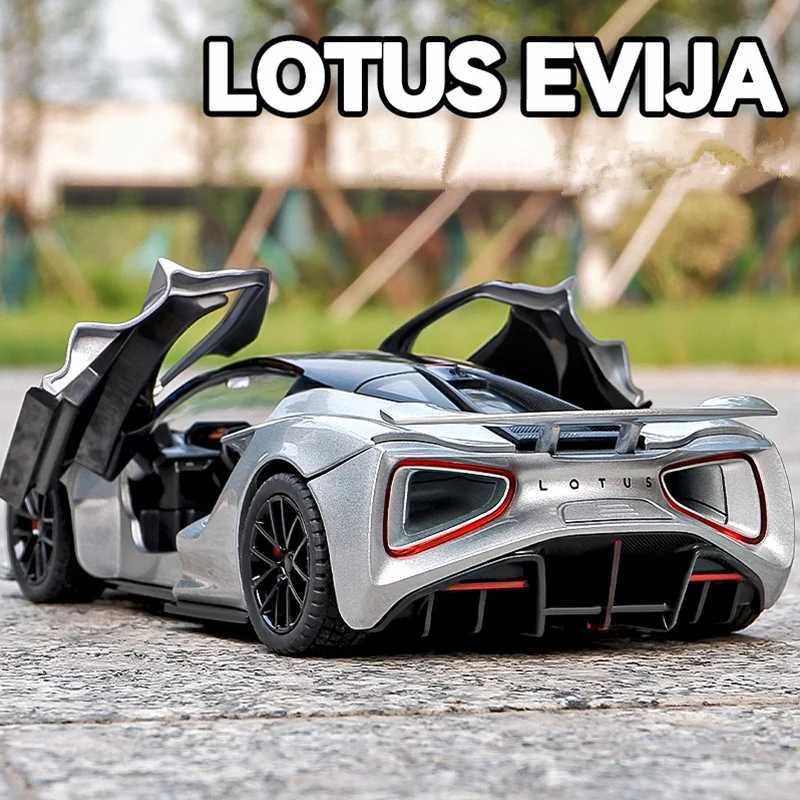 1 24 Lotus EVIJA Alloy Sports Car Model Diecasts Metal Racing Super Car Model Simulates Sound and Light Childrens Toy GiftsXJ250407