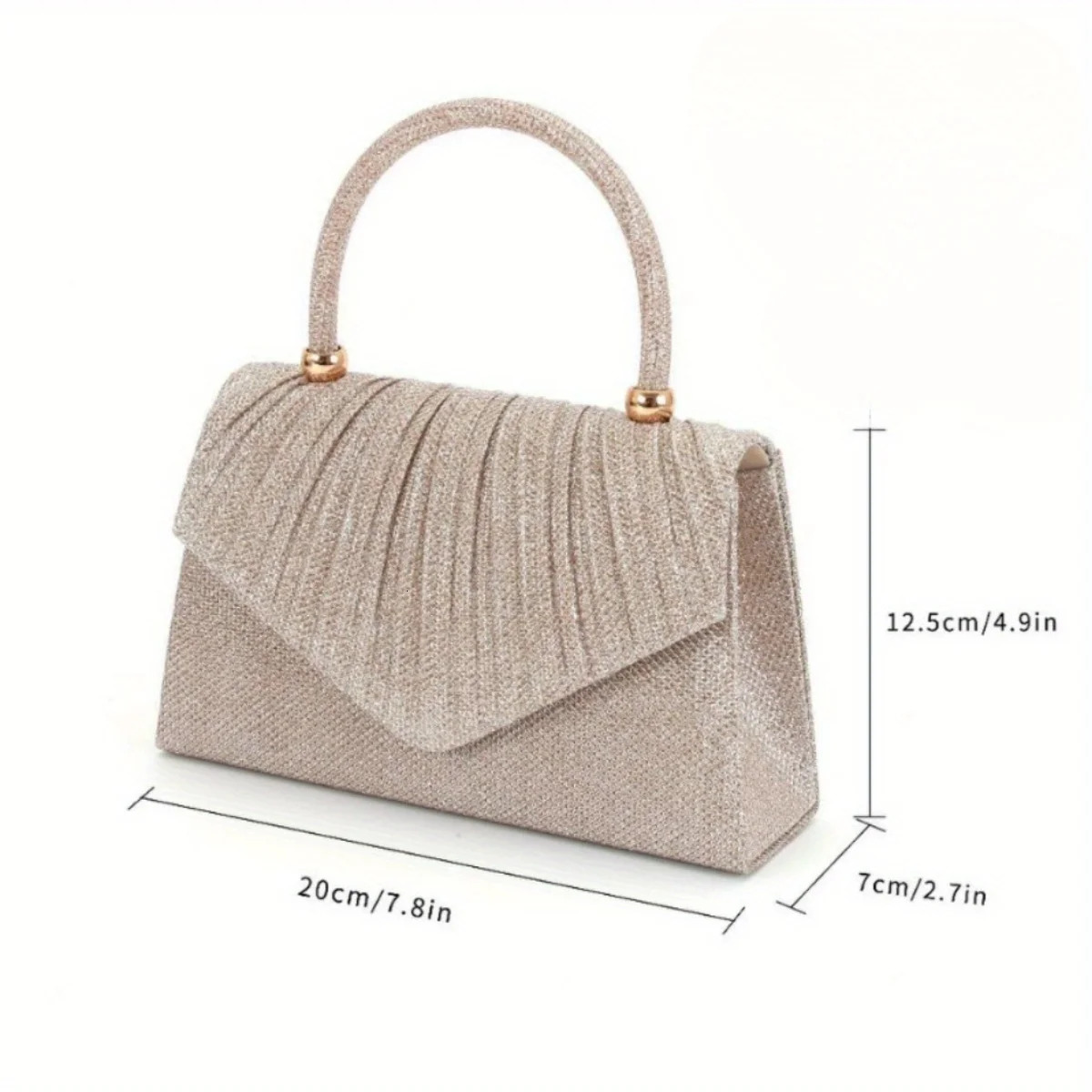 JIOMAY Womens Classic Folded Handbag with Detachable Shoulder Strap and Elegant Cross Body Bag Suitable for High End Wedding Parties 250402