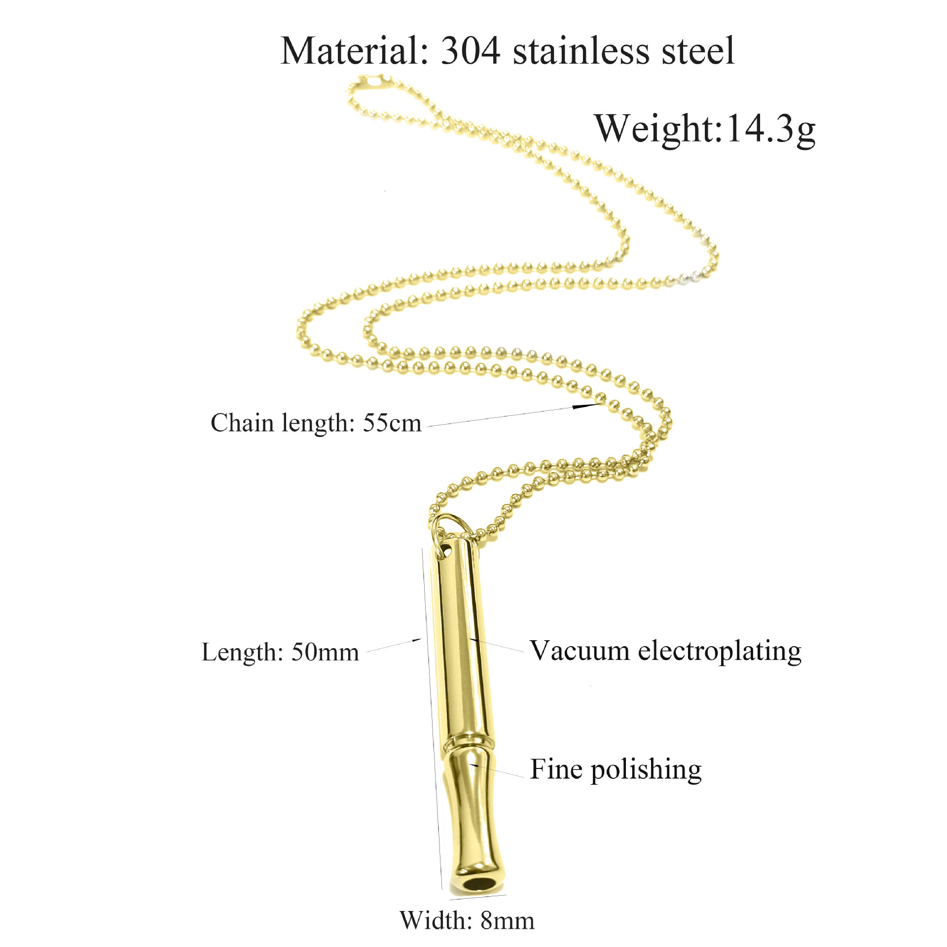 Hot selg titanium steel mindfulness breathing necklace for meditation, calmness, stress relief, fashionable and versatile long pendant