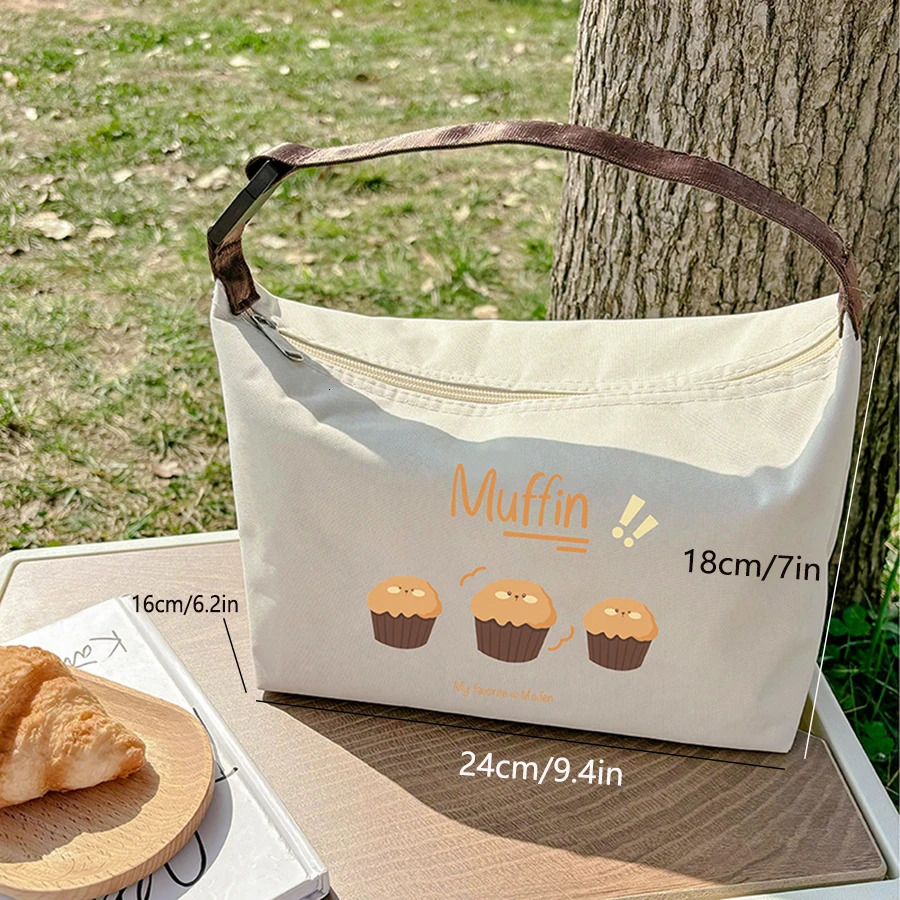 waterproof lunch box bag student picnic storage large capacity handbag 250401