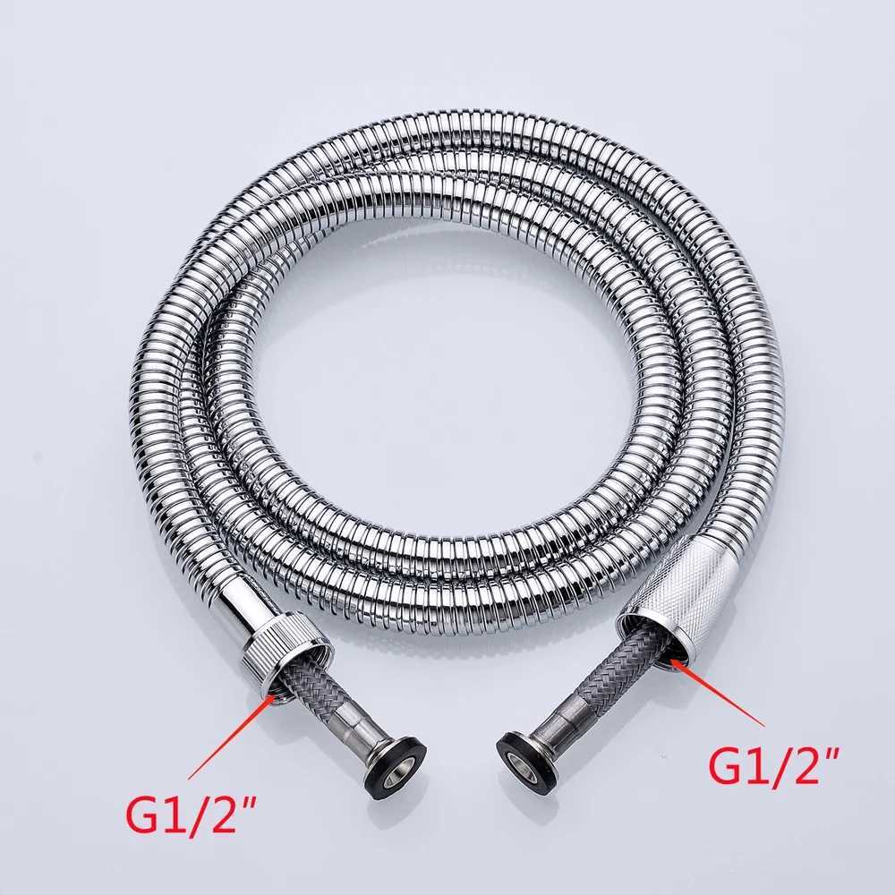 15M Black/Chre ible Shower Hose Bathro Shower Water Hose Extension Plumbing Pipe Pling Tube Bath Accessories Y251107