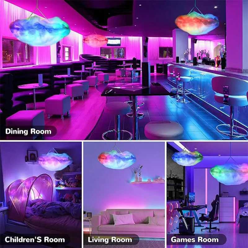 LED 3D Lightning Cloud Light Bluetooth Voice Control Remote USB Plug Dimmable Mood Decorative Night Light for Game Room W251107