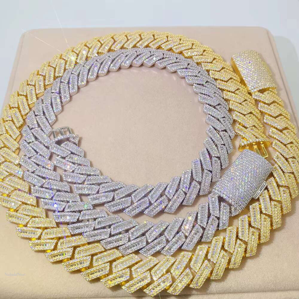 Custom 18mm Heavy Chain Hip Hop Iced Out Moissanite Dia Necklace Customizable Cuban k Jewelry