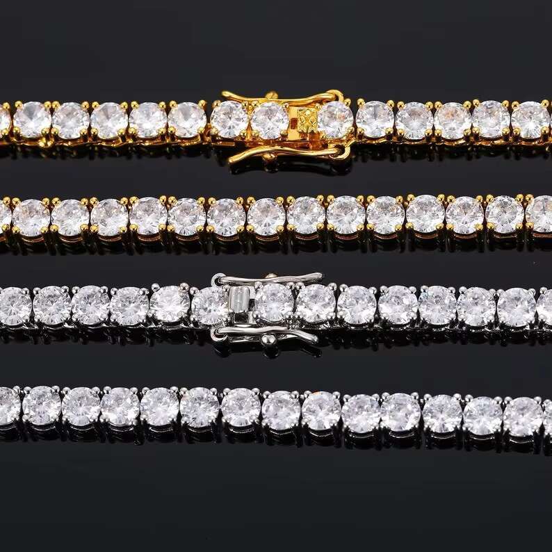 Hiphop Moissanite Chain 925 Sterling Silver 4mm 5mm 6mm Vvs Iced Out Moissanite Tennis Chain