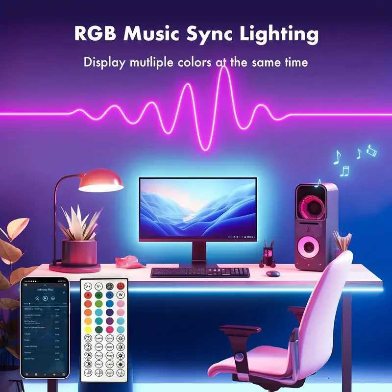 DC24V RGB LED Neon Rope Lights Color Change Music Sync App Control 10M 20M 30M Waterproof Flexible Lamp for Home Decor W251107