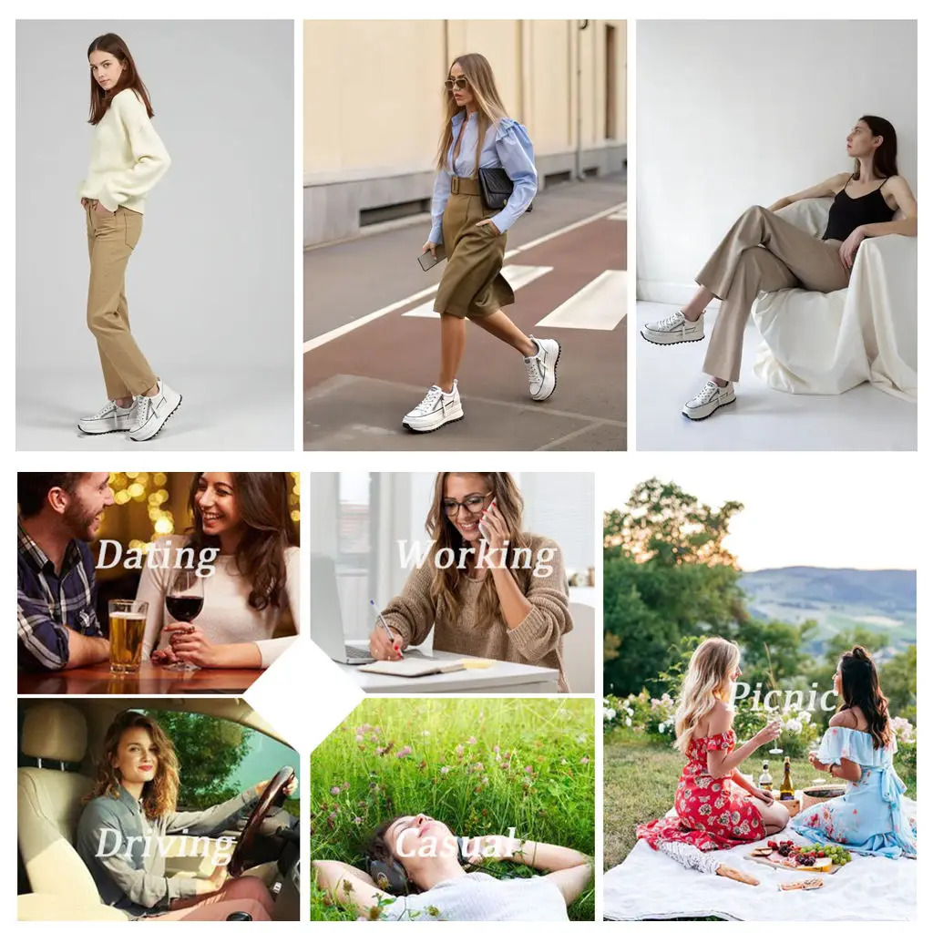 Koznoy 7cm 2024 Genuine Leather Women Platform Wedge Fashion Sneakers Lace Up Shoes Vulcanize Chunky Sneaker Ladies Fashion 250402