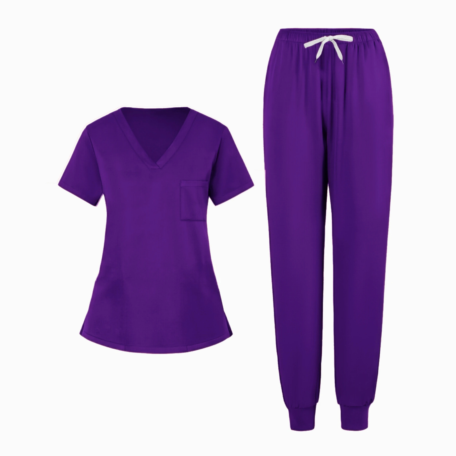 Operating Room Uniform Scrubs Women Men V Neck Top Straight Pants Set Nursing Pet Hospital Workwear Beauty Salon Clothes 250402