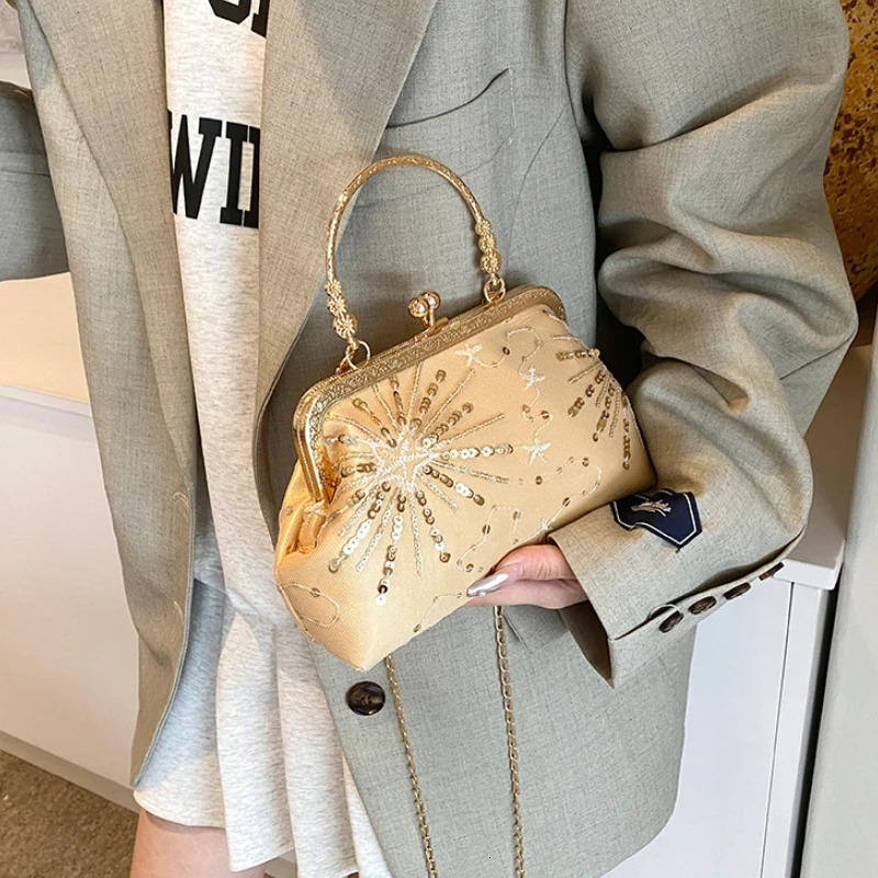 Elegant evening top handbag womens small handbag fashionable chain womens shoulder cross body bag womens handbag wallet 250402