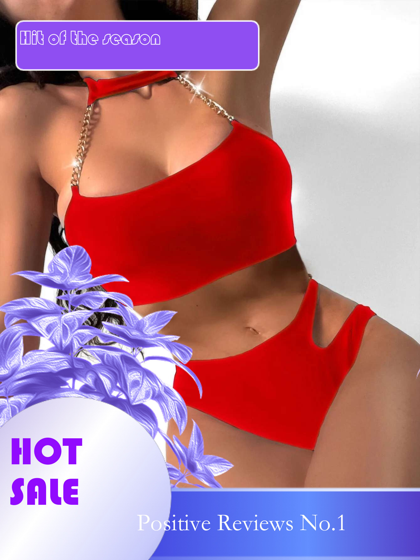Dongdumaoyi Sexy Metal Strap Bikinis Sets Women Black Red Push Up Two Piece Swimsuit Bathing Suit Cut Out High Waist Swimwear Biquini