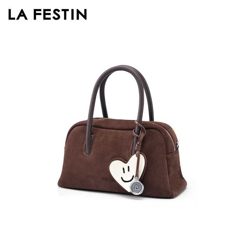 LA FESTIN Original Handbags New Suede Bag Commuter Womens Bag Luxury Shoulder Crossbody Bag Boston Bag Handheld BagW251107